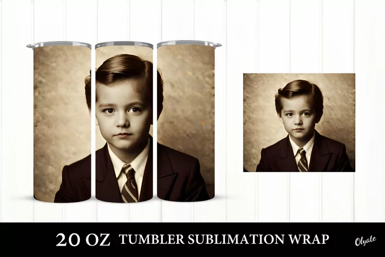 Vintage Baby Tumbler. Boy Sublimation. 20 OZ Tumbler Wrap