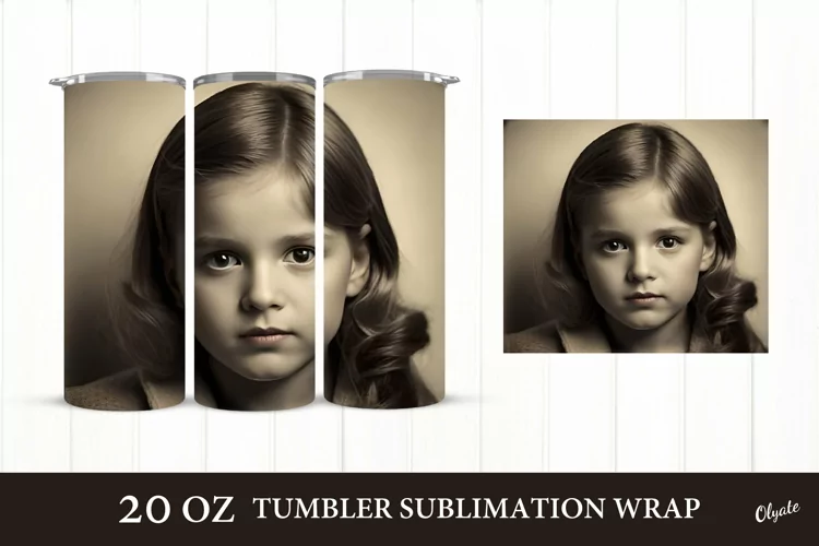 Vintage Baby Tumbler. Retro Baby Face. 20 OZ PNG
