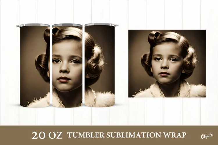 Vintage Baby Tumbler. 20 OZ Retro Sublimation Wrap