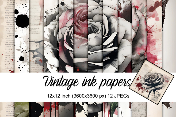 Vintage Ink Digital Papers