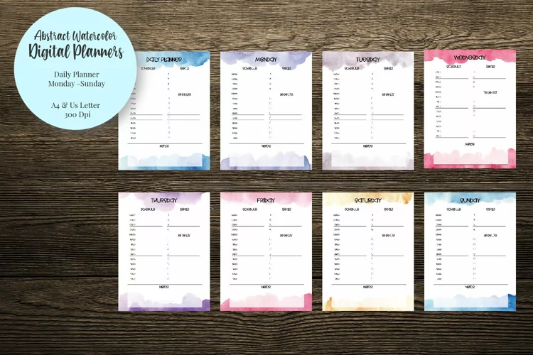 Abstract Watercolor Digital Planners