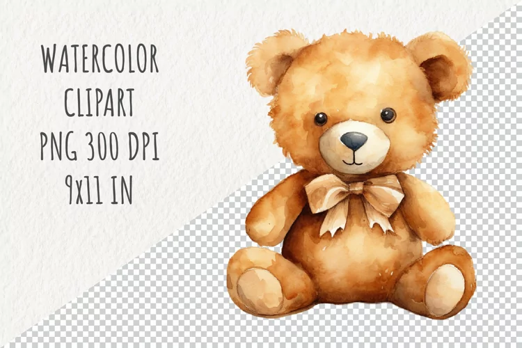 Cute Bear | Sublimation Design | Watercolor Clipart