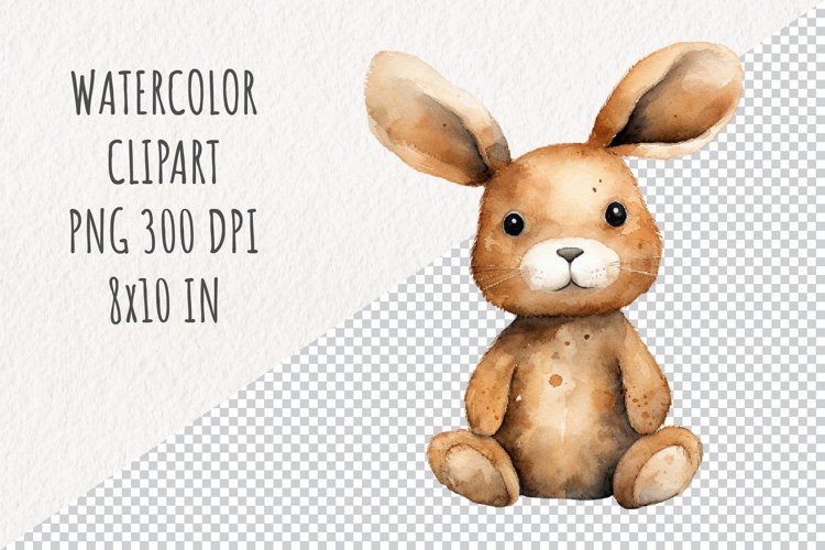 Cute Bunny| Sublimation Design | Watercolor Clipart