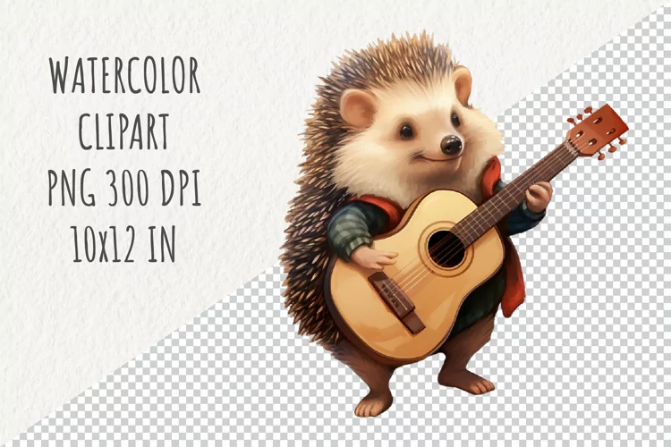 Cute Hedgehog | Sublimation Design | Watercolor Clipart