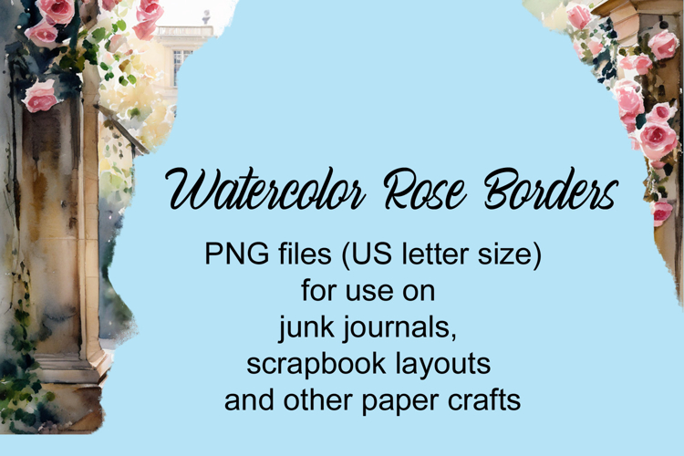 Watercolor Rose Borders