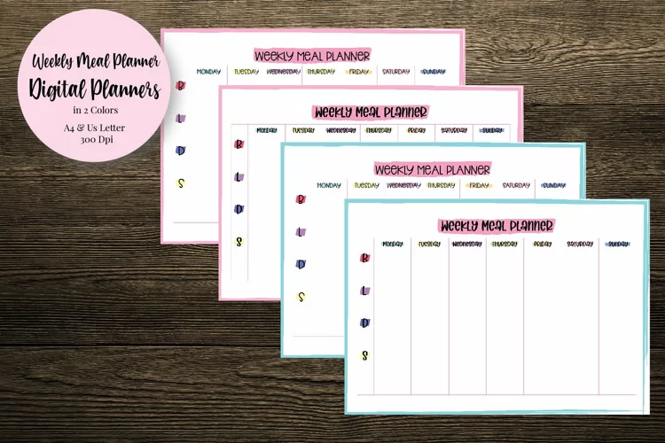 Colorful Strokes Weekly Meal Planner
