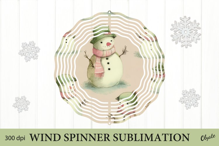 Vintage Snowman Wind Spinner PNG. Christmas Wind Spinner