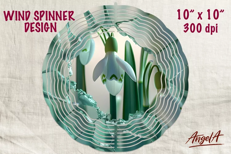 3d Flower wind spinner sublimation / snowdrop flower png