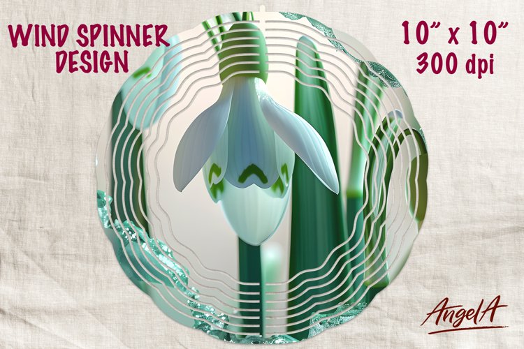 3d Flower wind spinner sublimation / snowdrop flower png example image 1