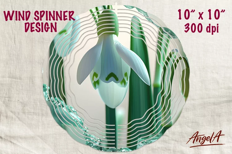 3d Flower wind spinner sublimation / snowdrop flower png