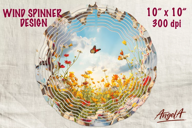 Floral wind spinner sublimation / summer field of flowers