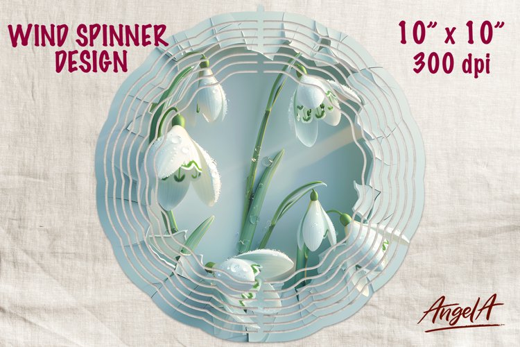 3d Flower wind spinner sublimation / snowdrop flower png