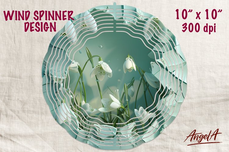 3d Flower wind spinner sublimation / snowdrop flower png