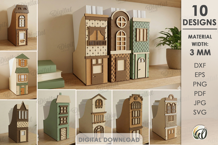 House Office Organizers Bundle Laser Cut. Desk Organizer SVG