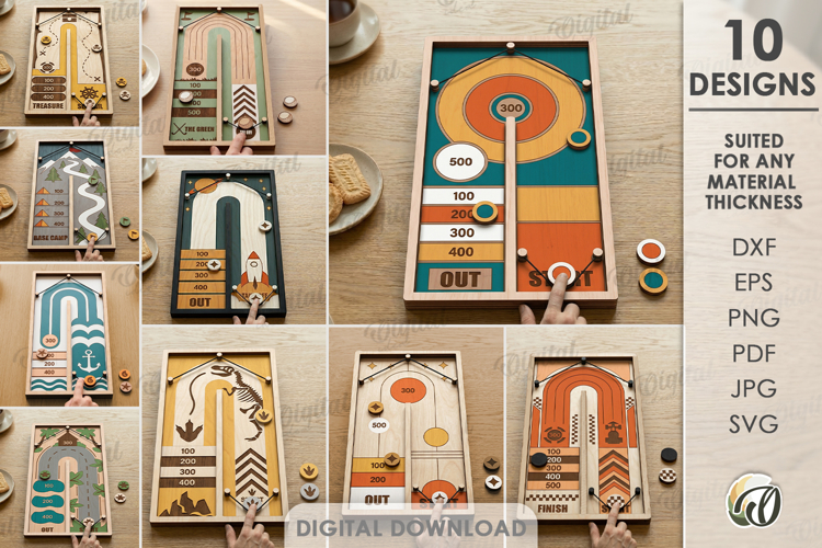 Fast Sling Puck Games Bundle Laser Cut. Board Game SVG