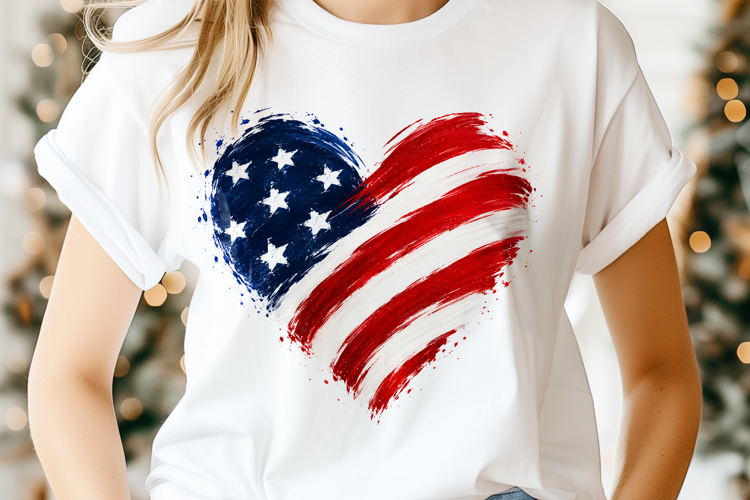 USA Flag Heart Clipart, 4th of July PNG