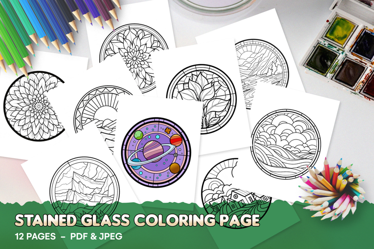 Stained Glass Coloring Pages for Kids