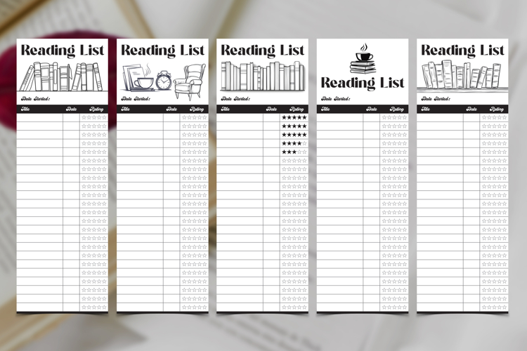 Reading List Printable Bookmarks Set