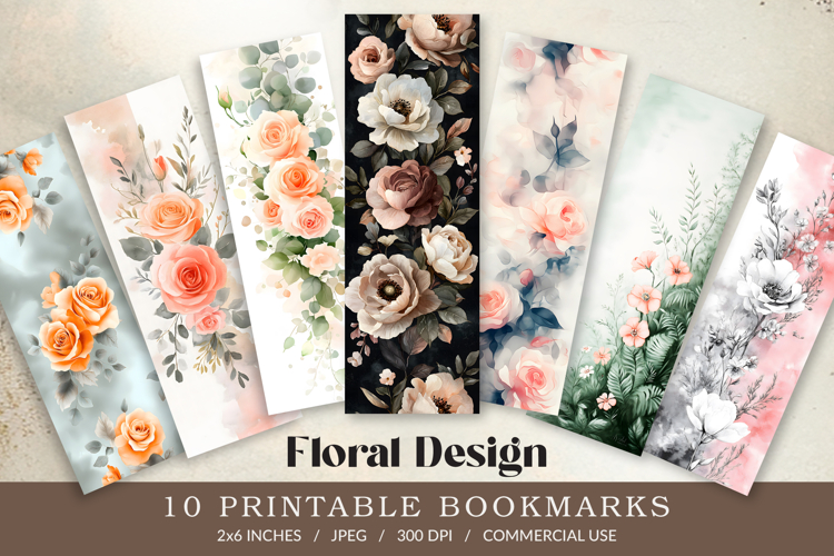 Floral Printable Bookmark Design