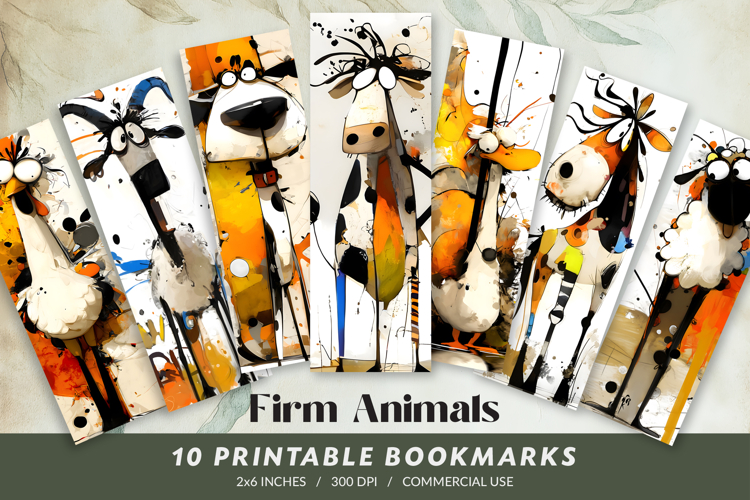 Whimsical Firm Animals Bookmarks