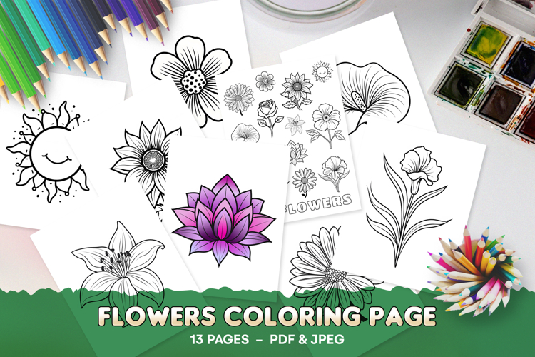 Bold and Easy Flower Coloring Pages