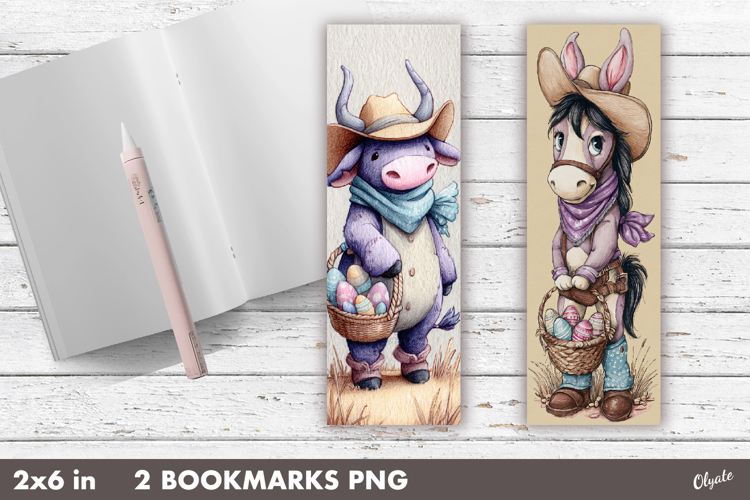 Retro Western Easter Bookmark PNG