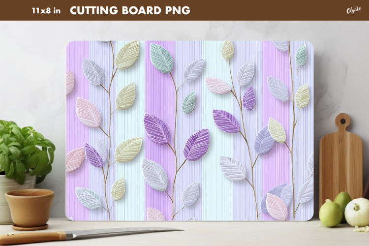 Floral Pastel Colors Cutting Board Sublimation PNG