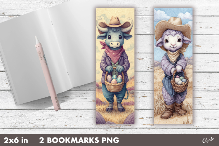 Western Easter Bookmark PNG, Retro Animal Bookmark