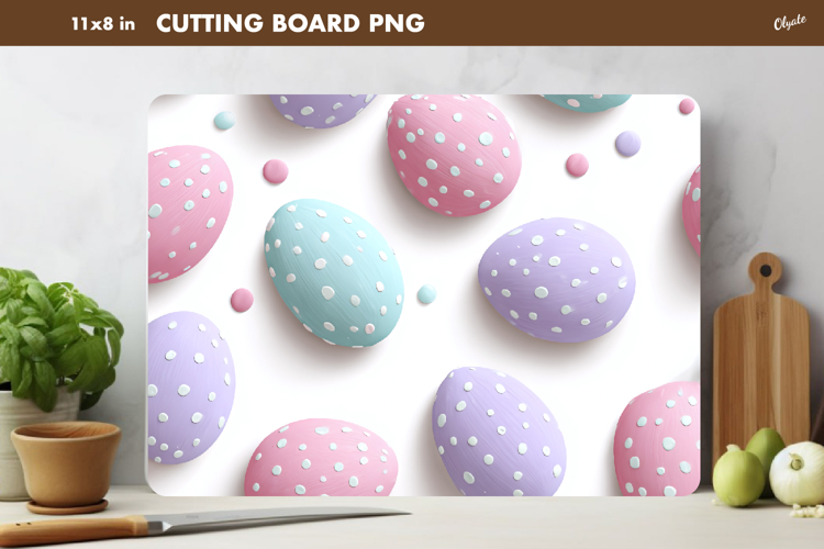 Easter Egg Pastel Colors Cutting Board Sublimation PNG