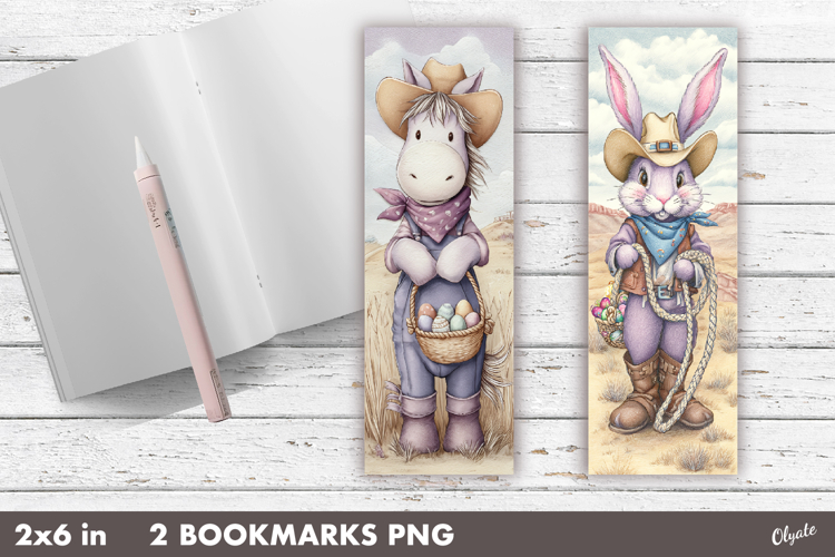 Western, Cowboy Easter, Easter Bookmark Sublimation PNG