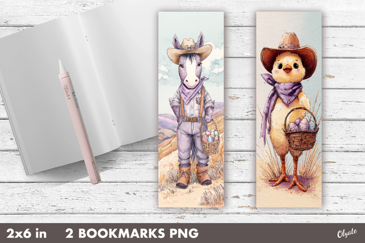 Western, Cowboy Easter PNG, Easter Bookmark Sublimation PNG