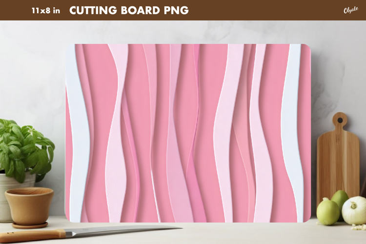 Pink Striped Cutting Board Sublimation PNG