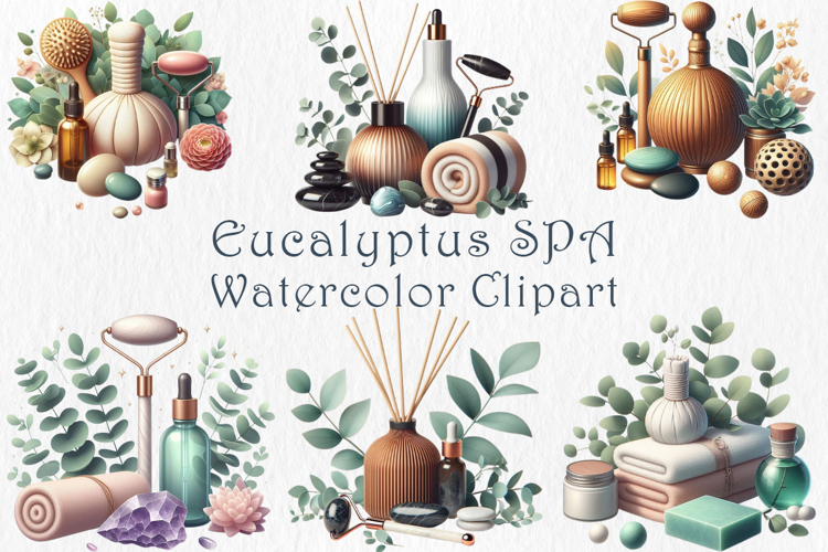 Eucalyptus Spa Clipart, 20 png