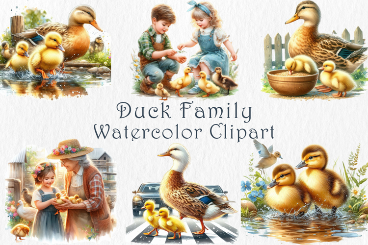Duck Family Clipart 20 PNG.