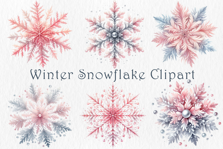 Snowflake Clipart Set - 17 png