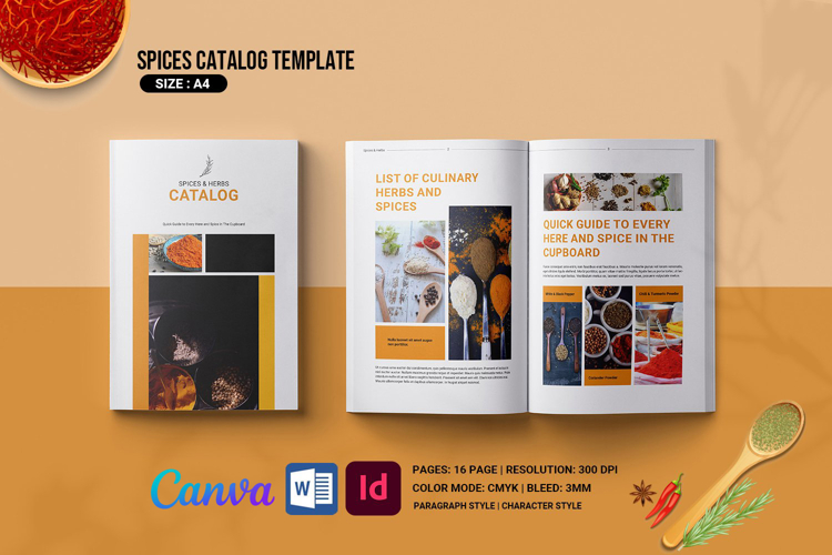 Spices Catalog Template,