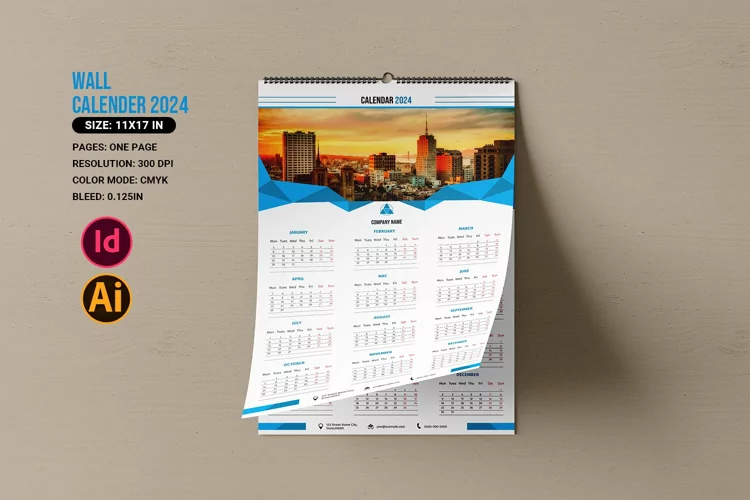 Printable Wall Calendar 2024