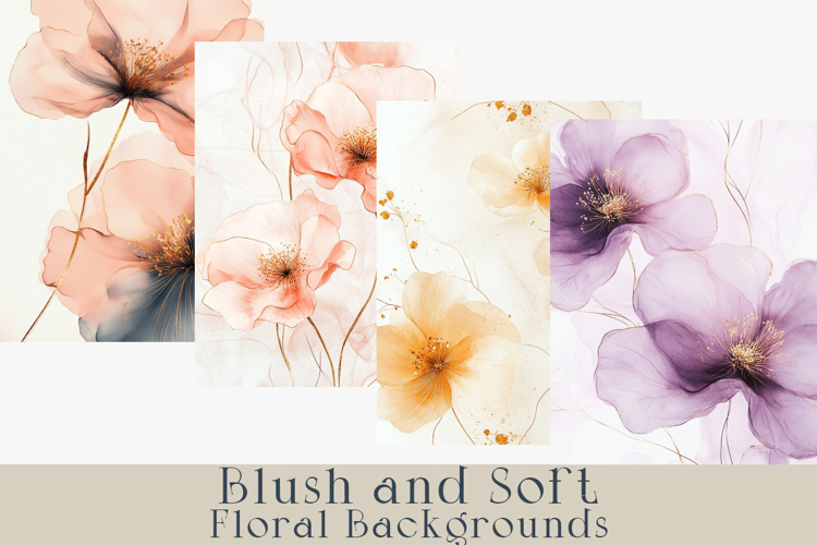Blush and Soft Floral Backgrounds, 20 JPG