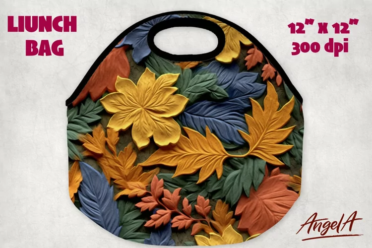 Lunch bag design sublimation / 3d flowers sublimation leaves