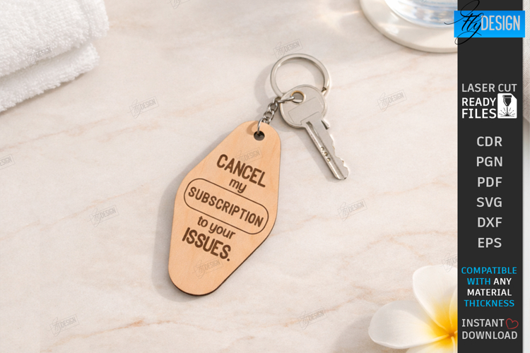 Sarcastic Motel Keychain Laser Cut | Sassy Key Tag SVG | CNC