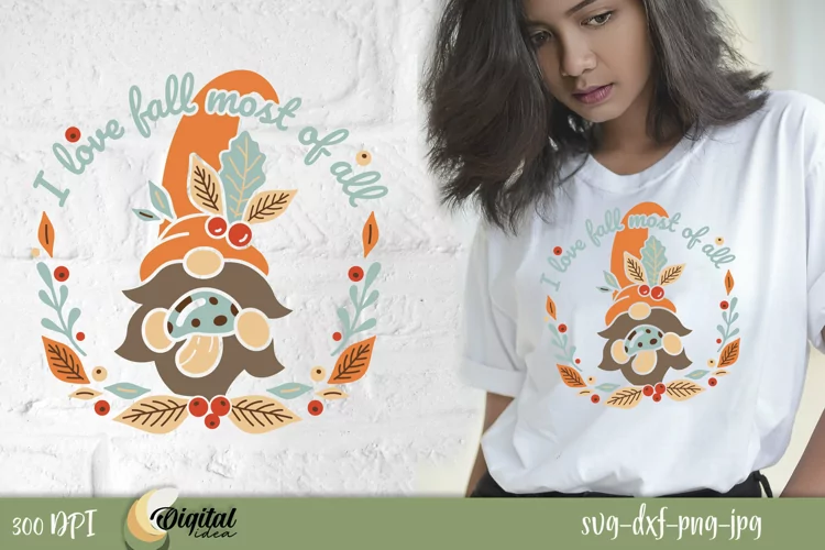SVG Fall Animals Design. Autumn Dwarf SVG. Fall Design SVG.