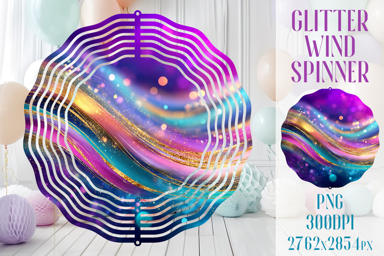 Glitter Wind Spinner Sublimation | Pink Gold Stripes Spinner