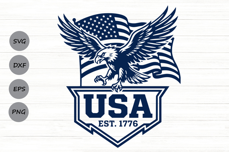 USA Est. 1776 Eagle Svg, USA Anniversary Svg, USA Eagle Svg.