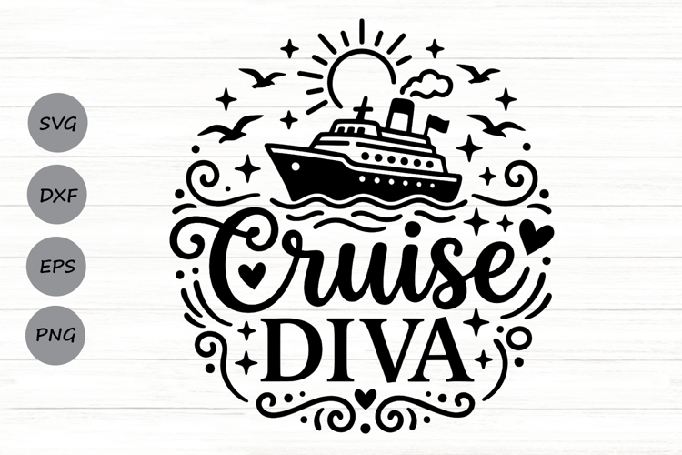 Cruise Diva Svg, Cruise Ship Svg, Girls Cruise Svg.