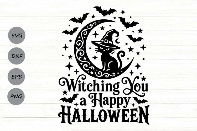 Witching You A Happy Halloween Svg, Halloween Witch Svg.