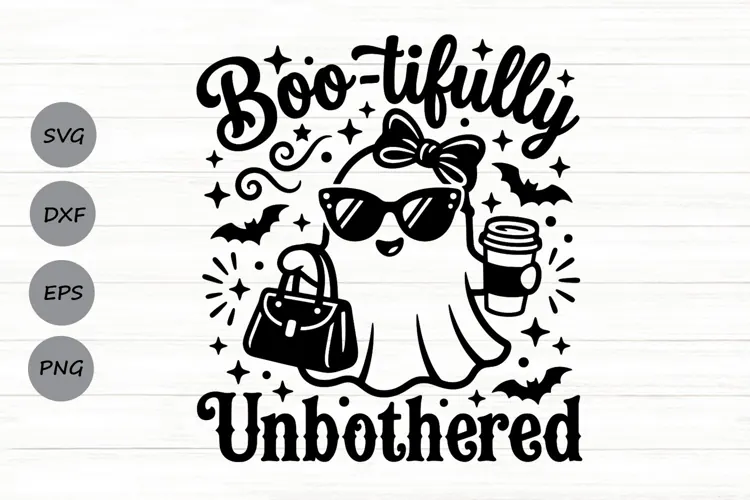 Boo-tifully Unbothered Svg, Sassy Halloween Svg, Ghost Svg.