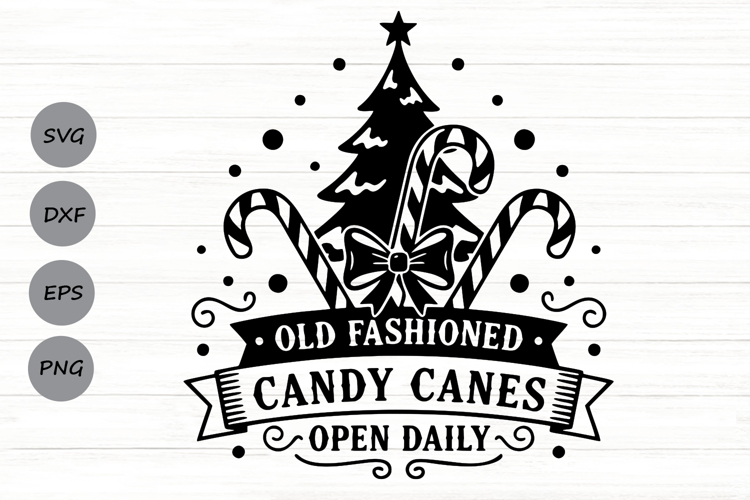 Old Fashioned Candy Canes Open Daily Svg, Candy Cane Svg.