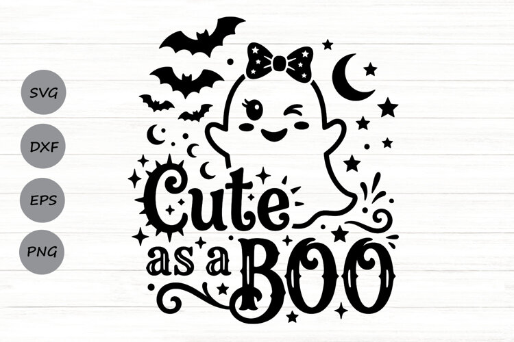Cute As A Boo Svg, Funny Halloween Svg, Spooky Season Svg. example image 1