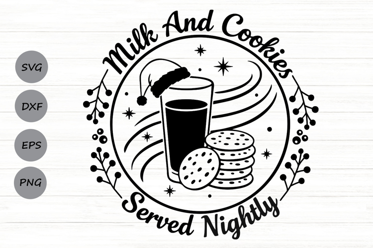 Milk And Cookies For Santa Svg, Christmas Cookies Svg.