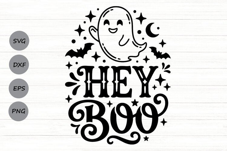 Hey Boo Svg, Funny Halloween Svg, Kids Halloween Svg. example image 1